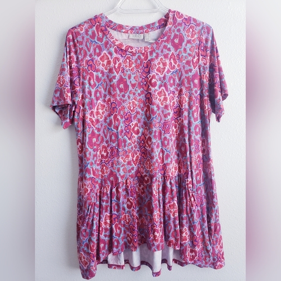 Logo By Lori Goldstein Abstract Animal Print Blouse - Picture 1 of 8